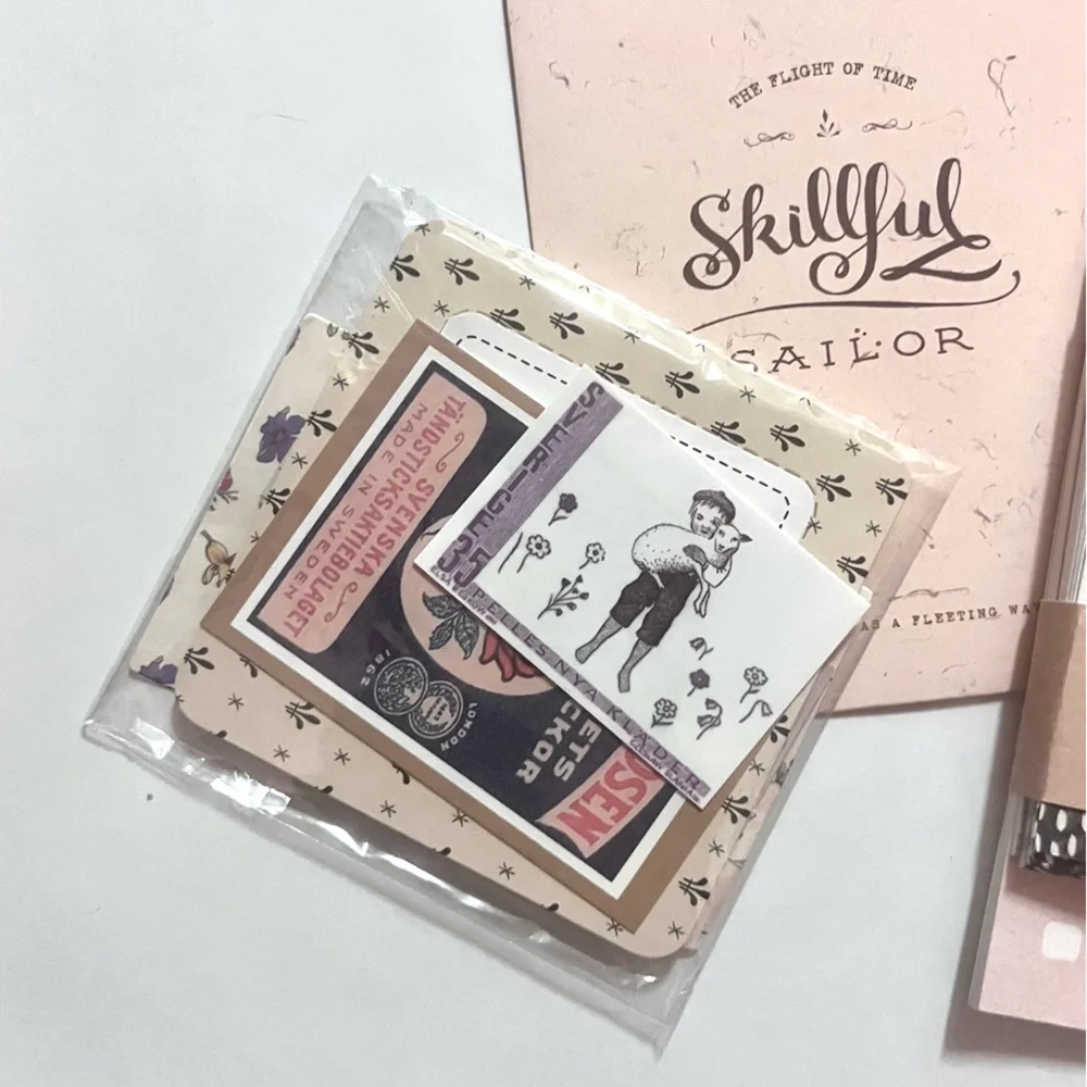 🆕 🎉 vintage minimal retro memo pad junk journal ephemera stationery set